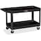 Rubbermaid Commercial 4" Casters 2-shelf Utility Cart, Foam, 2 Shelves, 32.4" W, 40.2" H, Push Handle Handle RCP9T6700BLA - alternate 1